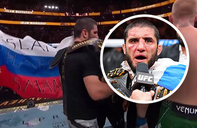 Махачев вынес изменённый флаг России на UFC 330 и высказался о победе
